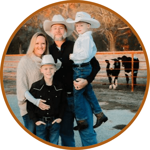 Air of the Ozarks owner with family on Gravette, AR, farm.