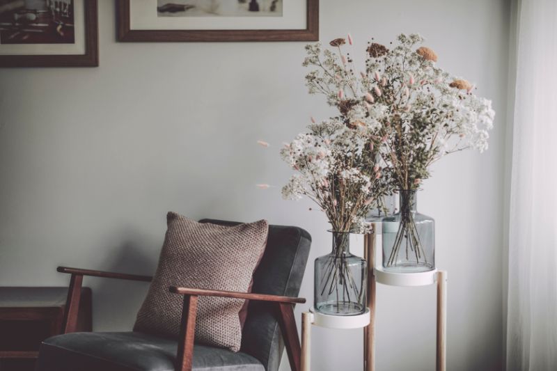 Image of chair next to flowers. How an Air Handler Works.